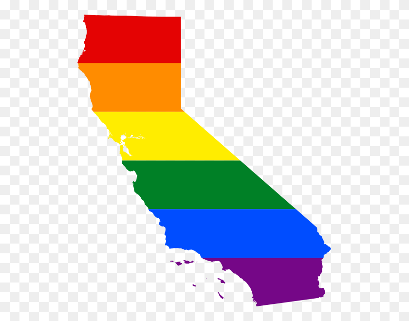 521x599 Lgbt Flag Map Of California - California Flag PNG
