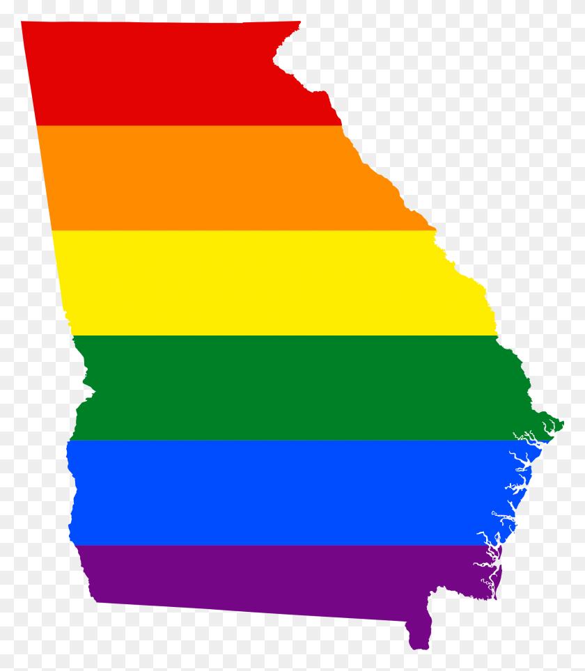 2000x2318 Lgbt Flag Map Of Georgia - Illinois State Clipart