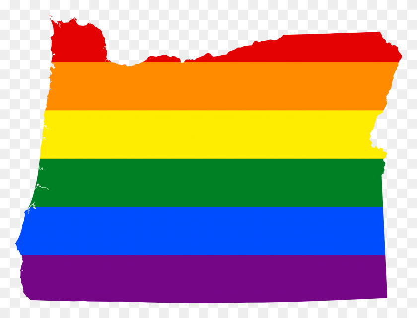 5493x4096 Lgbt Flag Map Of Oregon - Lgbt Flag PNG
