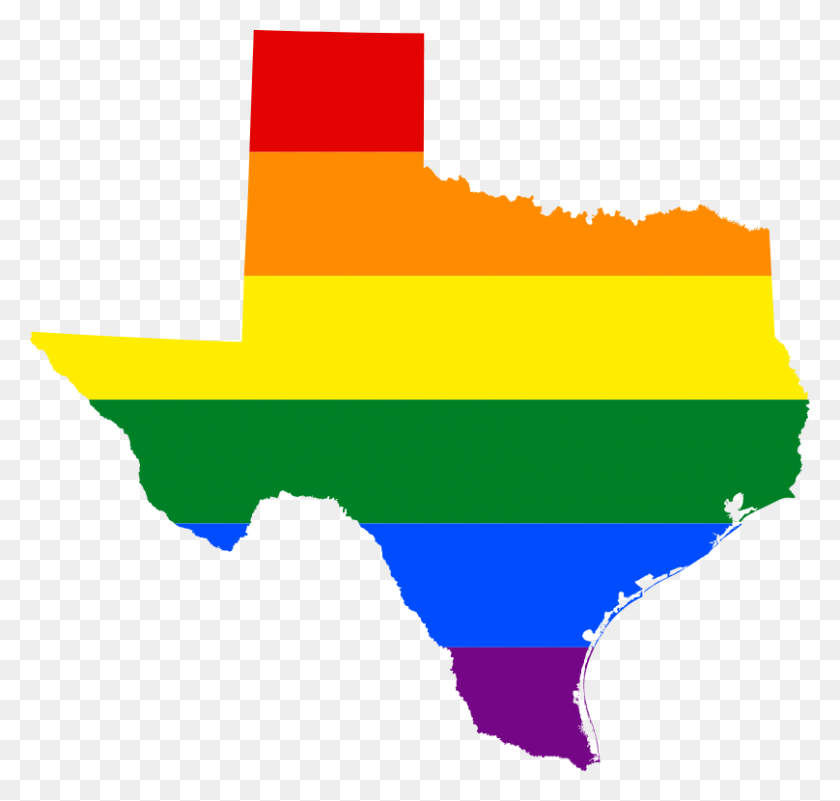 808x768 Bandera Lgbt Mapa De Texas - Mapa De Texas Clipart