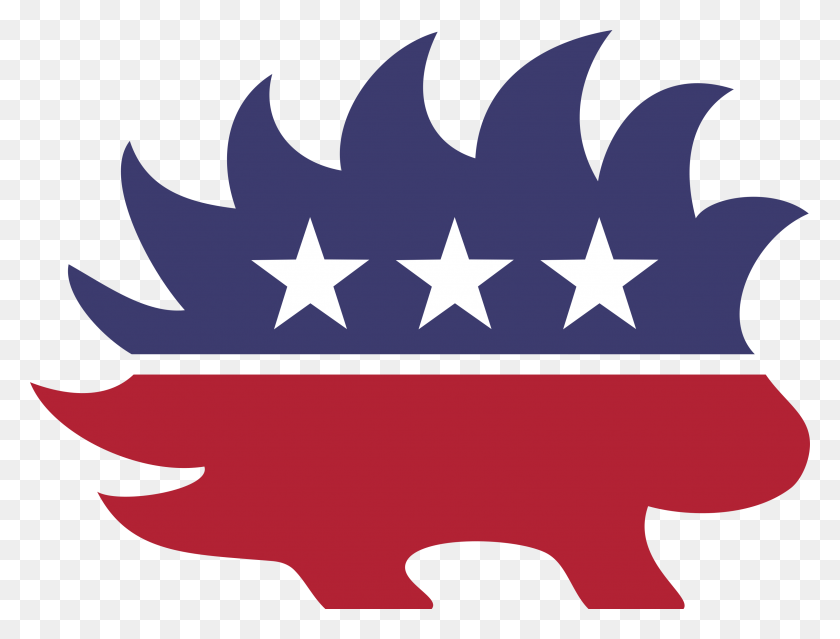 3194x2373 Libertarian Party Porcupine - Democrat Donkey PNG