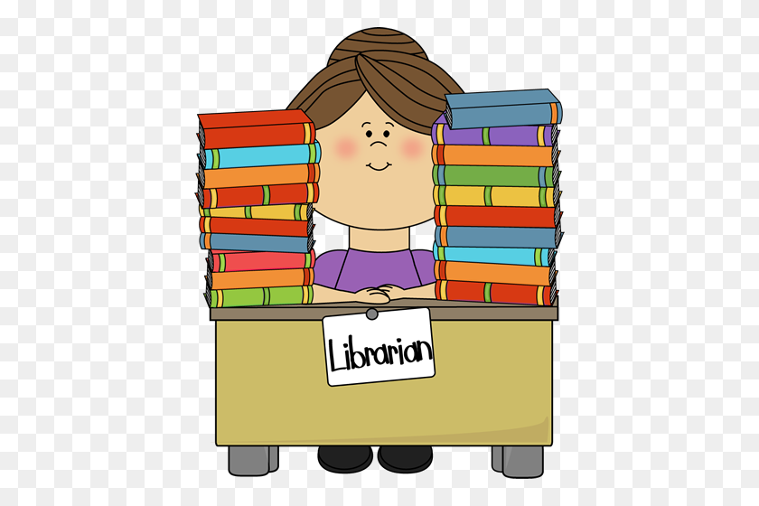 410x500 Librarian - Small Town Clipart
