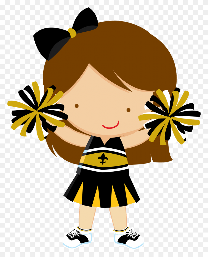 900x1130 Lider Torcida - Cute Cheerleader Clipart