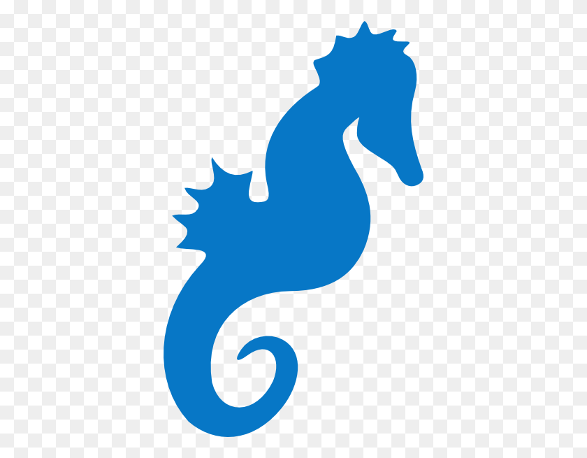 372x595 Light Blue Clipart Seahorse - Seahorse Clipart Black And White