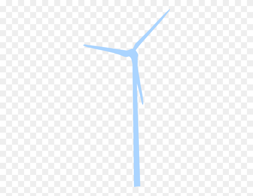 288x590 Light Blue Wind Turbine Clip Art - Wind Energy Clipart