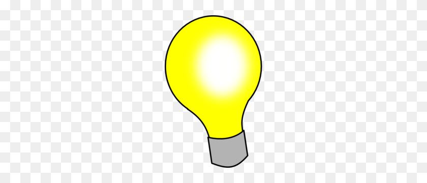 192x300 Light Bulb Clip Art - Yellow Light Clipart