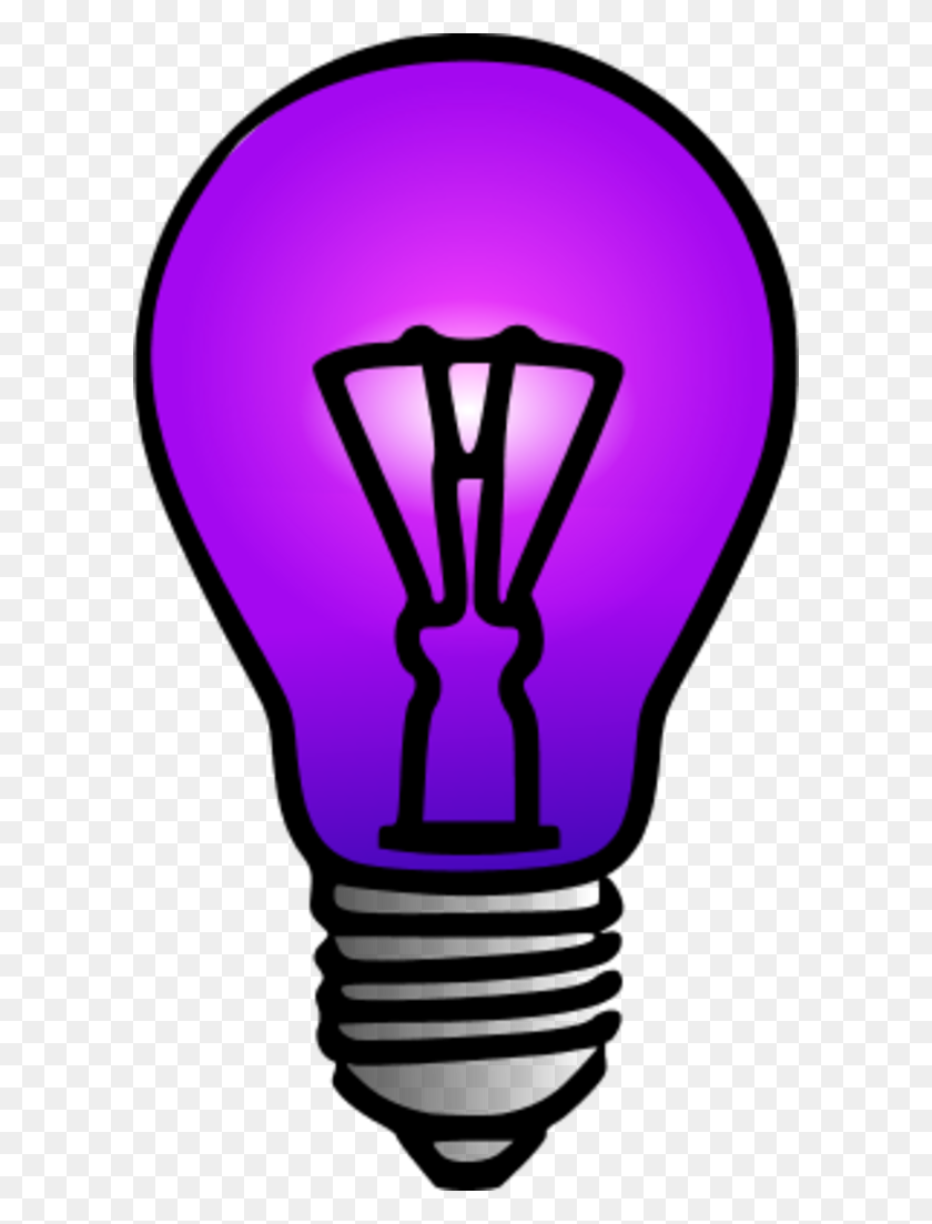 600x1043 Light Bulb Clipart Purple - Christmas Light Bulb Clipart