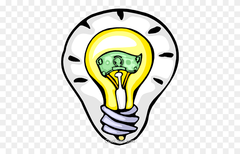 412x480 Light Bulb Idea Royalty Free Vector Clip Art Illustration - Lightbulb Idea Clipart