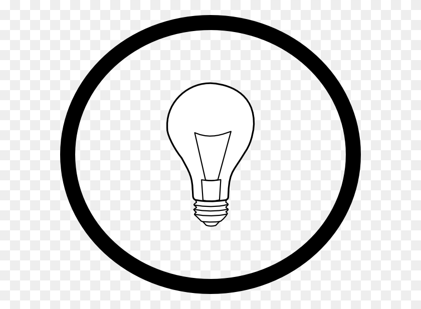 600x557 Light Bulb In Circle Png Clip Arts For Web - Light Bulb Clipart Black And White