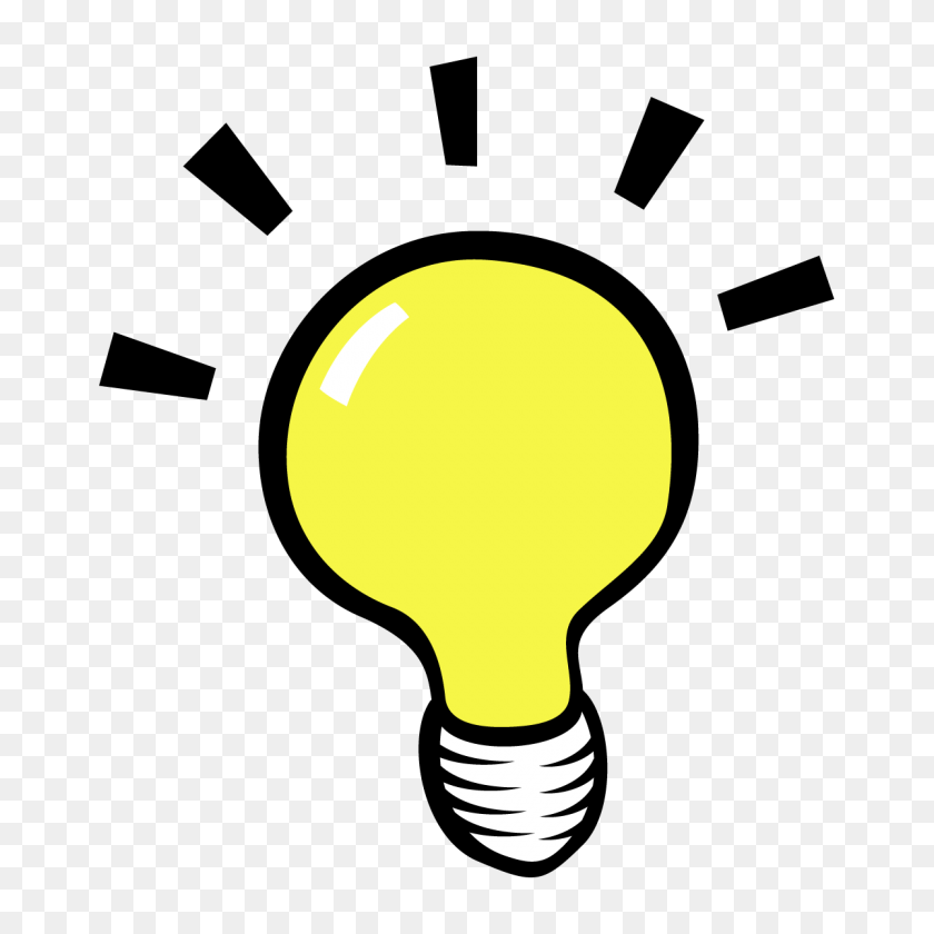 1200x1200 Light Clipart Simple - Lightbulb Icon PNG