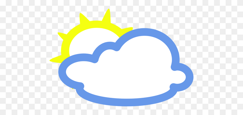 500x339 Light Clouds With Some Sun Weather Symbol Vector Image Public - Sun And Clouds Clipart