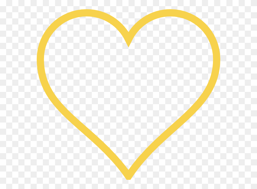 600x557 Light Gold Heart Clip Art - Gold Heart Clipart