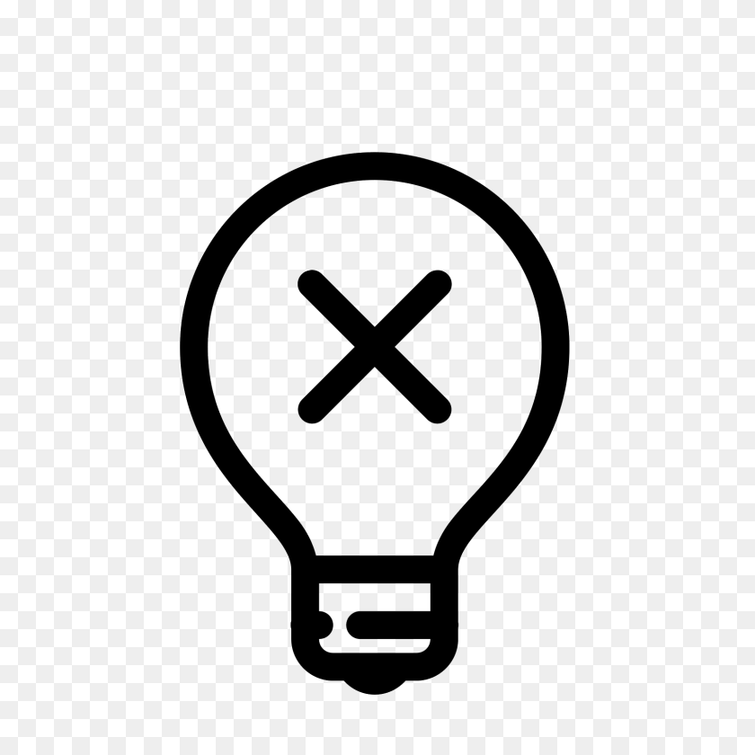 1600x1600 Light Off Icon - Light Bulb Icon PNG