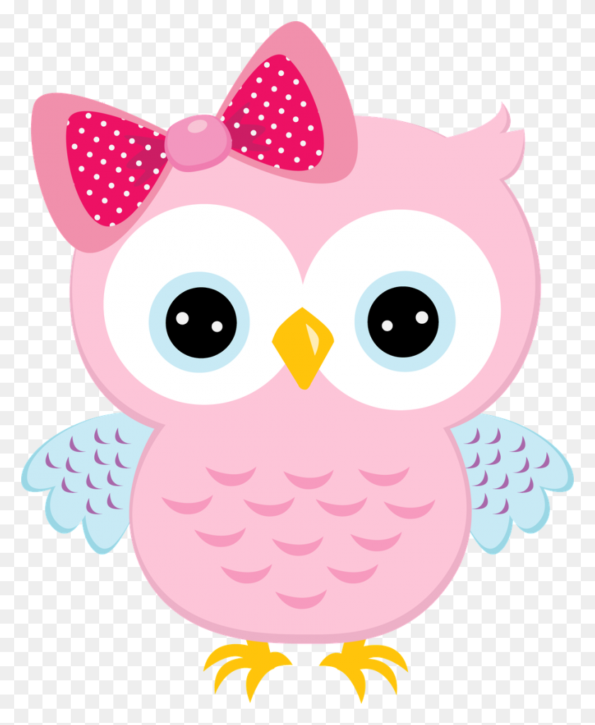 900x1112 Светло-Розовая Сова С Бантом Buho Pink Owl, Owl And Lights - Owl Clipart