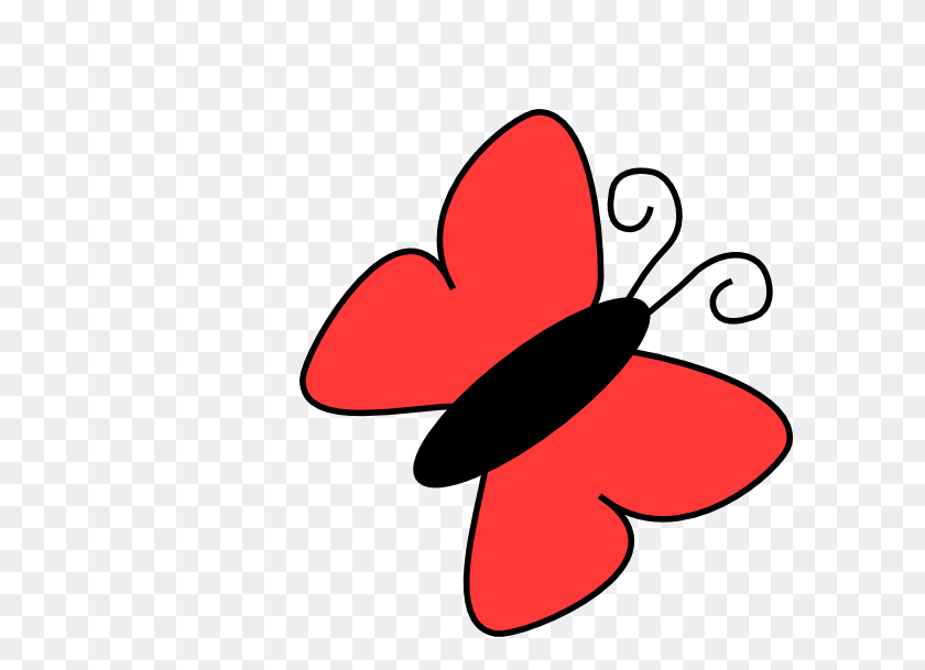 600x549 Light Red Butterfly Clip Art - Red Butterfly Clipart