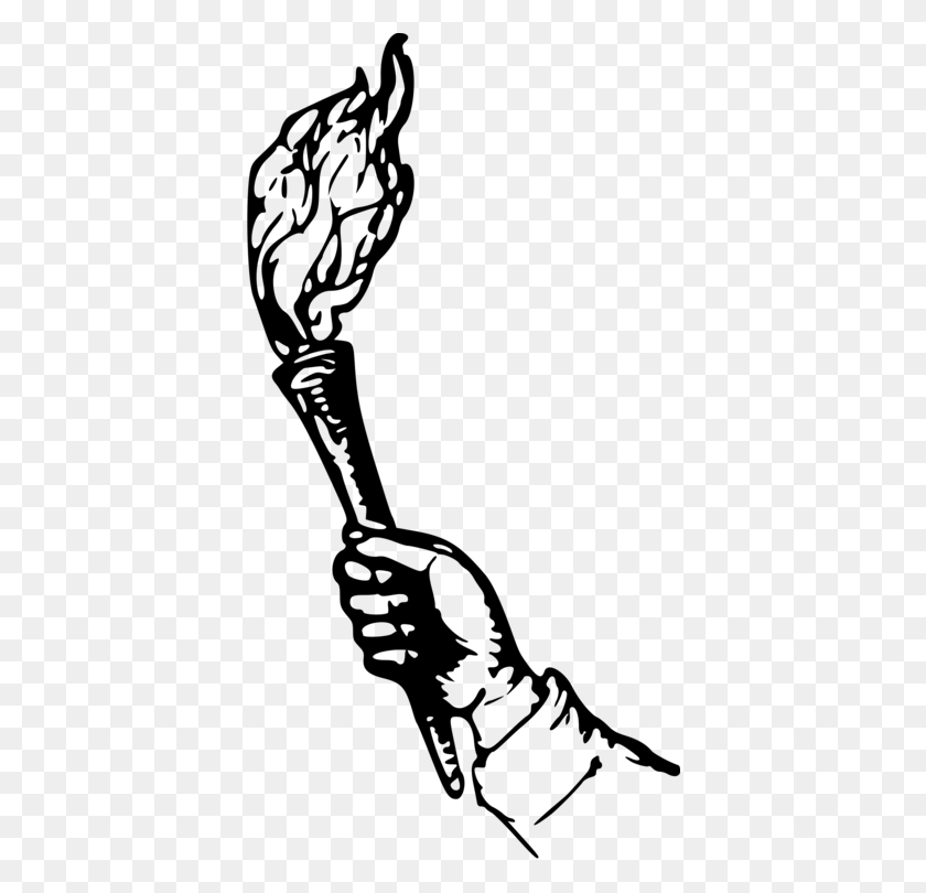 394x750 Light Torch Computer Icons Drawing Combustion - Torch Clipart Black And White
