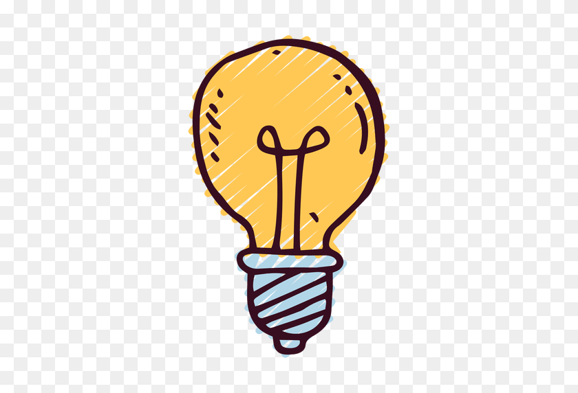 512x512 Lightbulb Doodle Icon - Light Bulb PNG