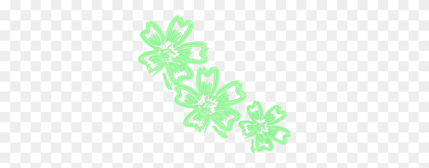 300x270 Lighter Green Flowers Clip Art - Green Flowers PNG