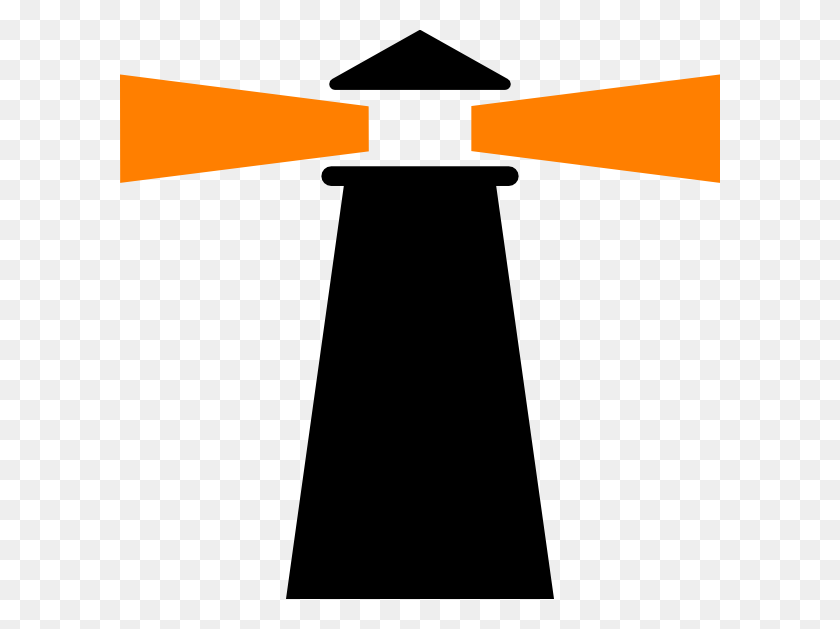 600x569 Lighthouse Black Orange Clip Art - Lighthouse Clipart