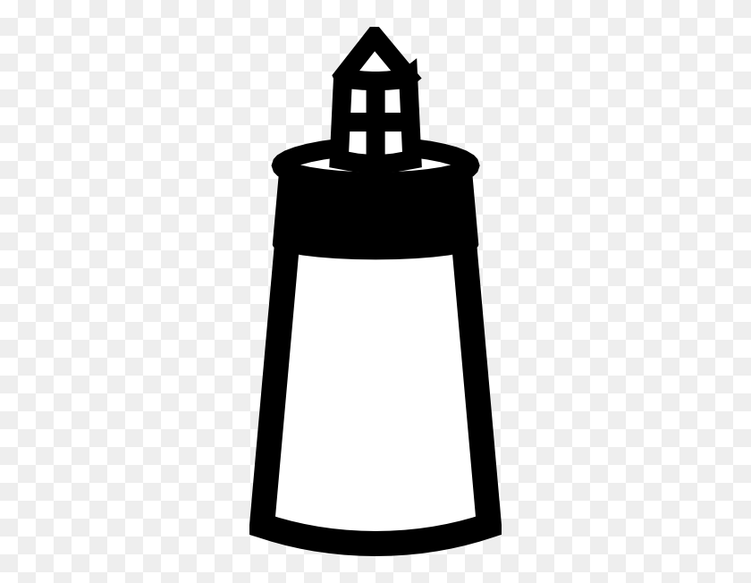 282x592 Lighthouse Clip Art Free Vector - Lighthouse Black And White Clipart