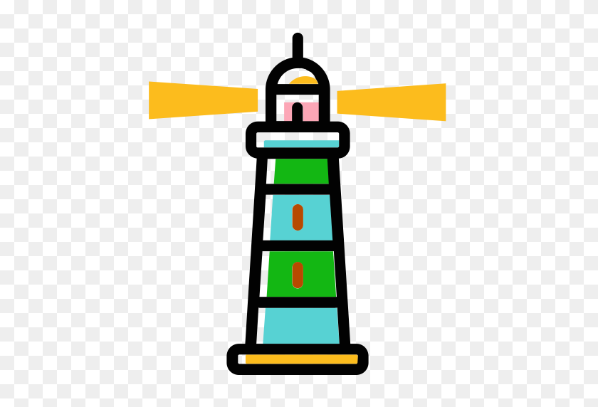 512x512 Lighthouse Color, Lighthouse, Nautical Icon With Png And Vector - Nautical PNG