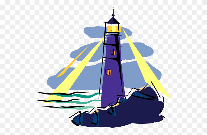 555x490 Lighthouse Png - Boat Clipart