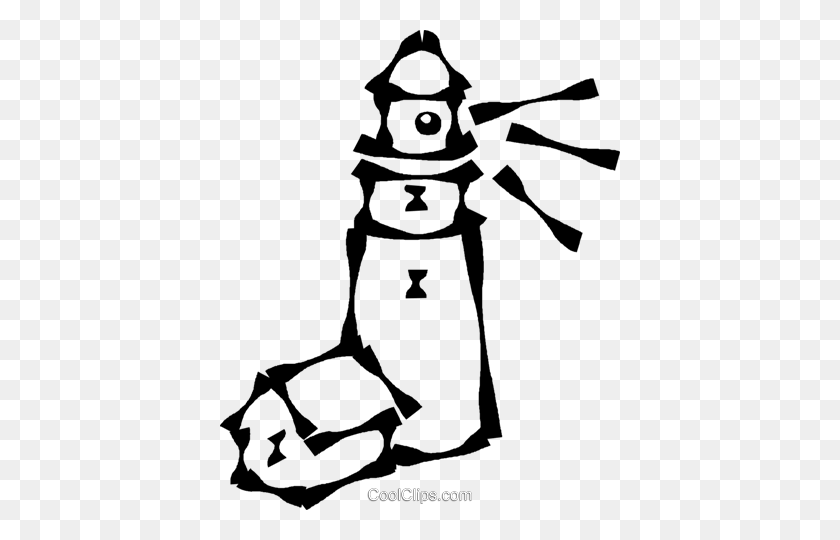 400x480 Lighthouse Royalty Free Vector Clip Art Illustration - Lighthouse Black And White Clipart