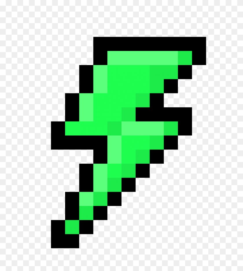 1600x1800 Lightning Bolt Pixel Art Maker - Green Lightning PNG