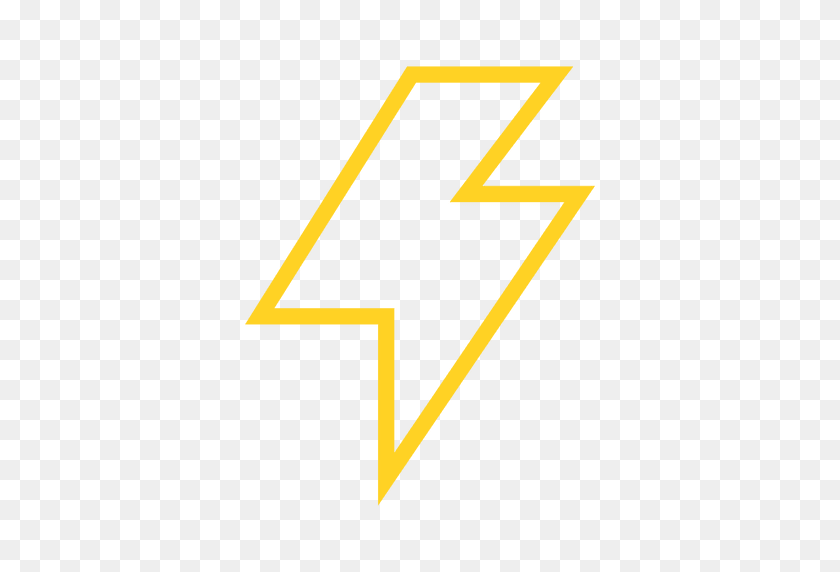 512x512 Lightning Bolt Stroke Icon - Rayo PNG