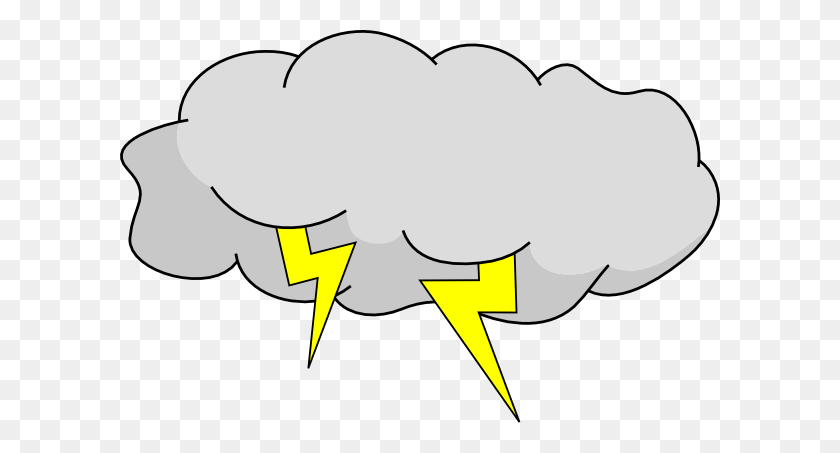600x393 Lightning Clipart Storm Cloud - Lightning Clipart Black And White