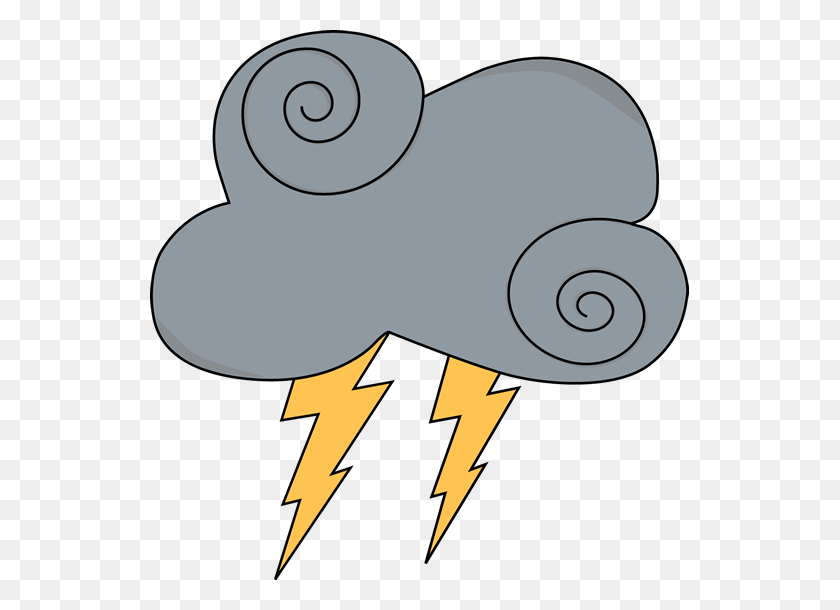 539x550 Lightning Cloud Clipart With No Background Collection - Lightning Bolt Clipart