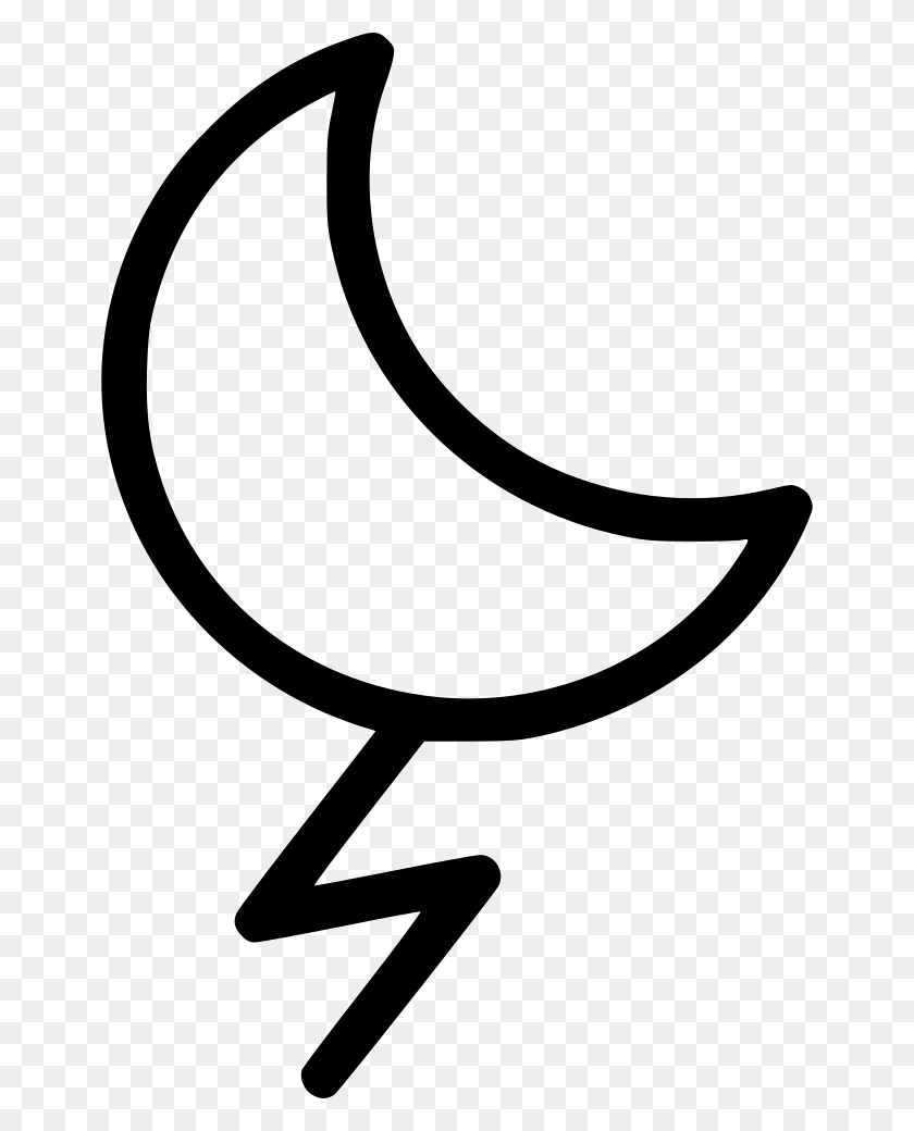 654x980 Lightning Night Moon Thunder Weather Storm Png Icon Free - Lightning Transparent PNG