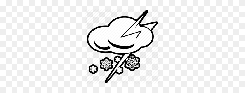 260x260 Lightning Storm Black And White Clipart - Stormcloud Clipart