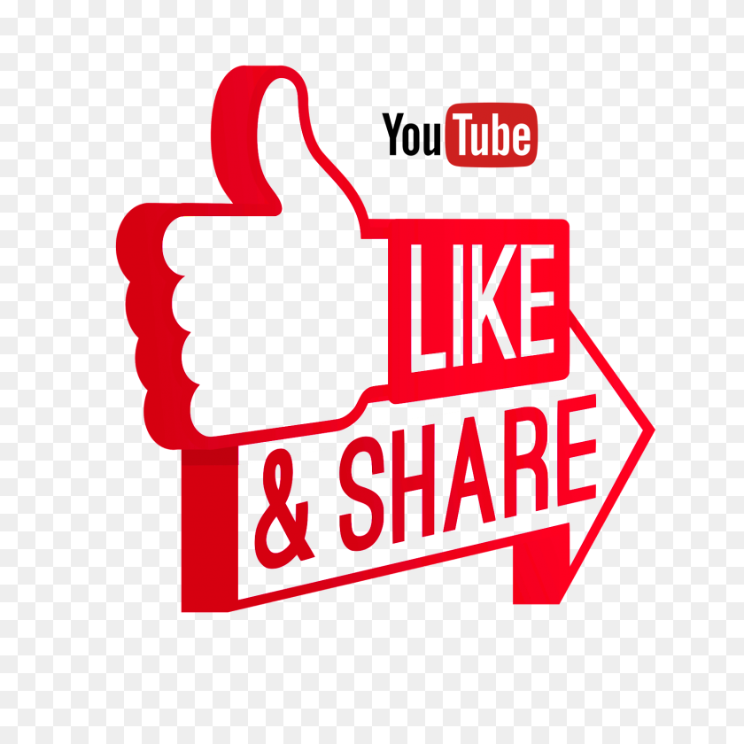 1600x1600 Like And Share On Youtube Transparent Png - Logo Youtube PNG