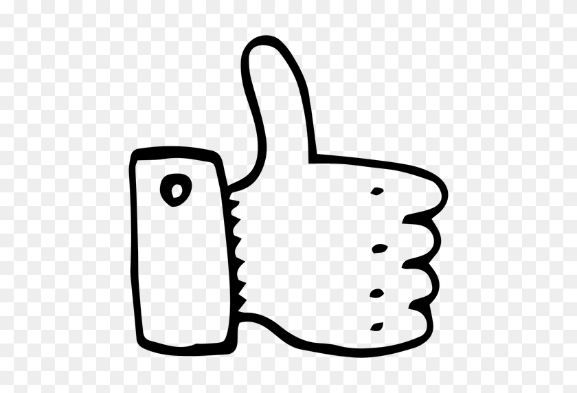 512x512 Like Thumb Doodle Icon - Doodle PNG