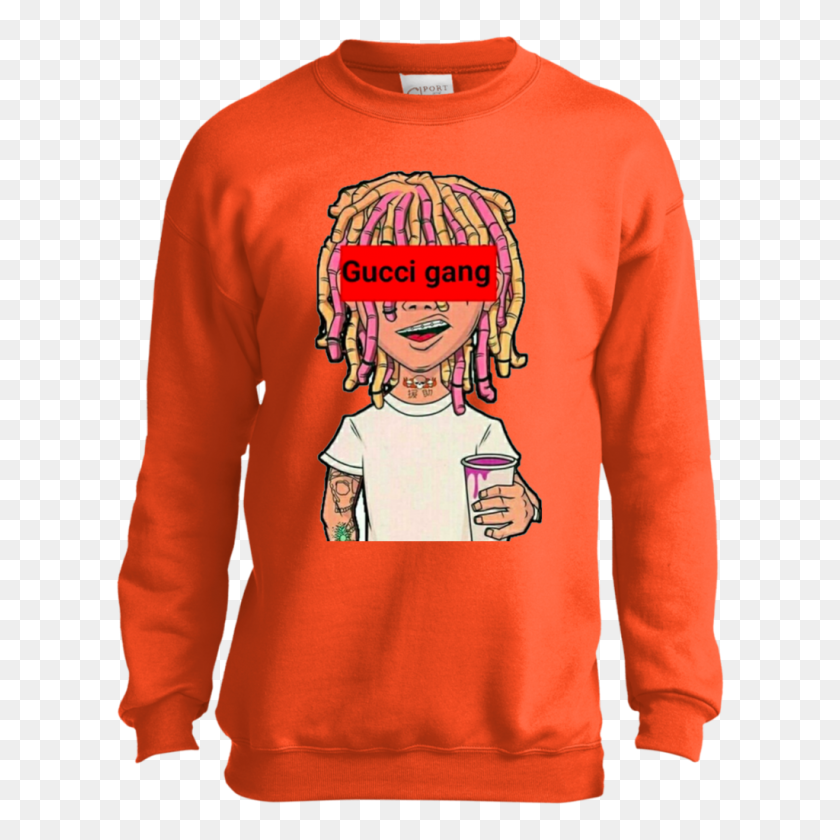1024x1024 Lil Pump Gucci Gang Youth Sweatshirt Tepi Store - Lil Pump PNG