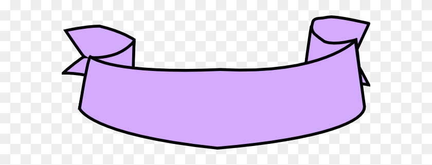600x261 Lilac Ribbon Clip Art - Purple Banner PNG