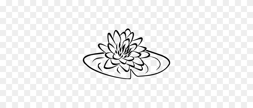 Lilly Flower Outline Clip Art Lily Pad Clipart Black And White