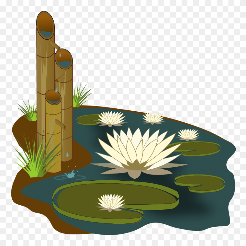 800x800 Lily Clipart Pond Plant - Easter Lily Clipart Black And White