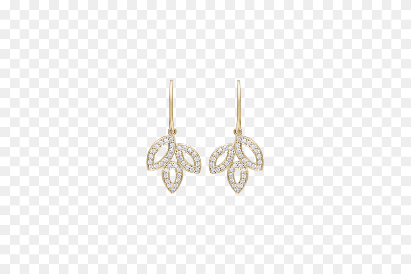 760x500 Lily Cluster - Diamond Earrings PNG