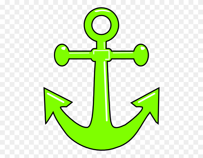 480x595 Lime Green Anchor Clip Art - Nautical Rope Clipart