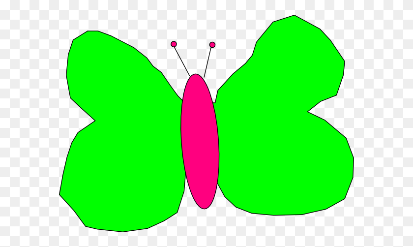 600x442 Желто-Зеленая И Розовая Бабочка Png Клипарт Для Интернета - Розовая Бабочка В Png