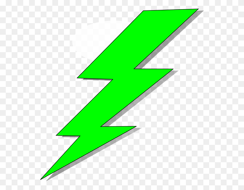 564x596 Lime Green Bolt Clip Art - Green Lightning PNG