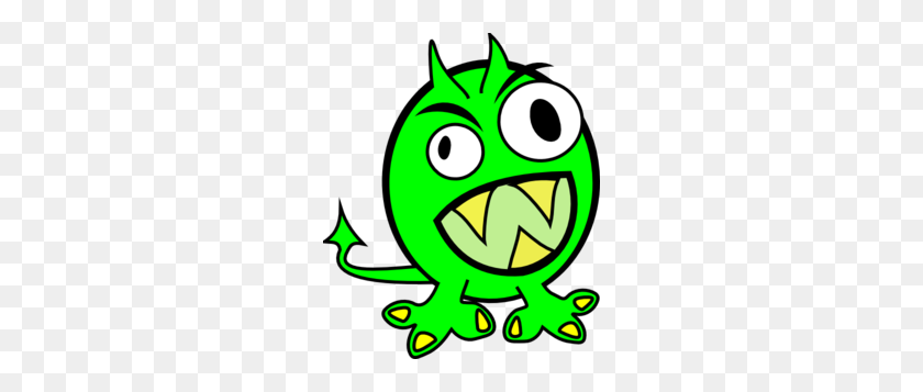 252x297 Lime Green Monster Clip Art - Monster Face Clipart