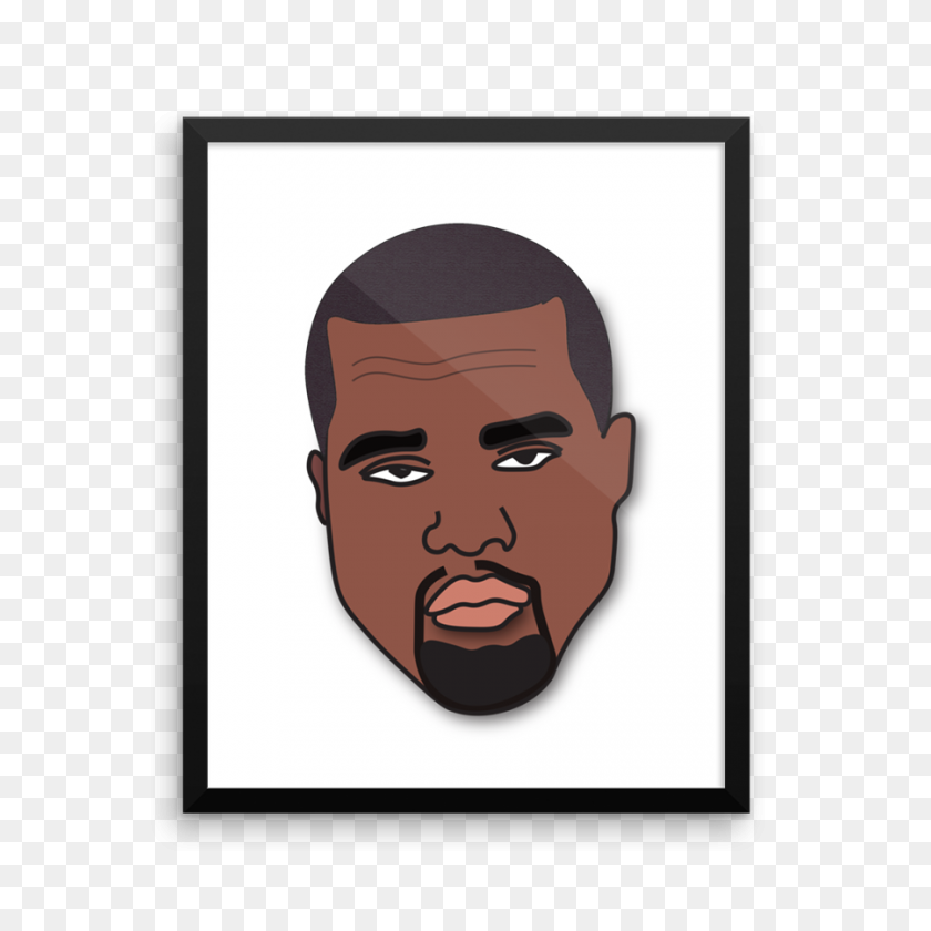 900x900 Limited Edition Kanye Mood Large Framed Poster Pastel Outfitters - Kanye Face PNG