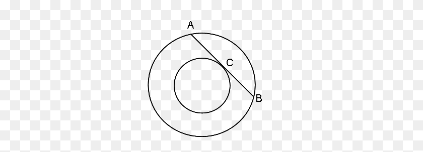 254x243 Line Ab Is Metres In Length And Is Tangent To The Inner Circle - Concentric Circles PNG
