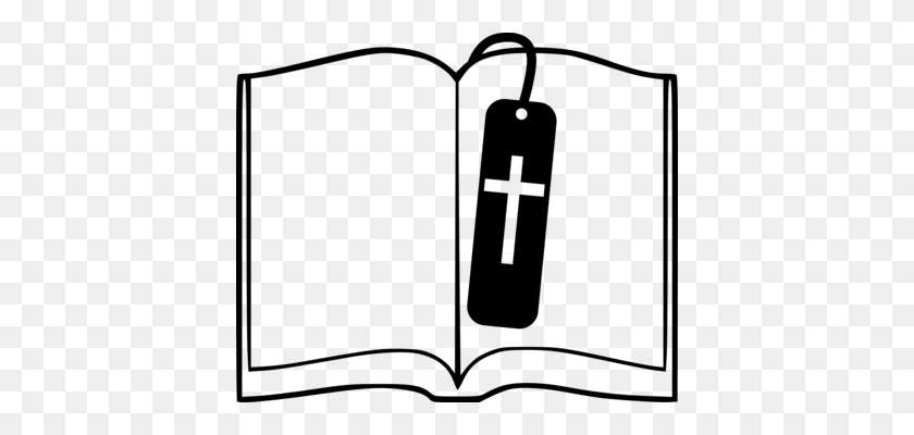 406x340 Line Art Drawing Christian Cross Finger Black And White Free - Bible And Cross Clipart