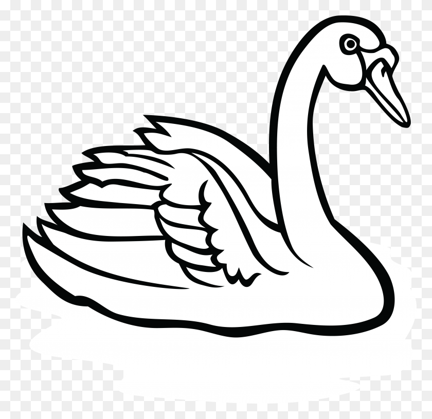 4000x3872 Line Art Drawing Clip Art - Goose Clipart Black And White