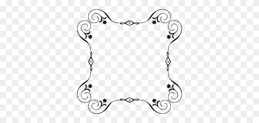 340x340 Line Art Picture Frames Garland Mandala Angle - Mat Clipart Black And White