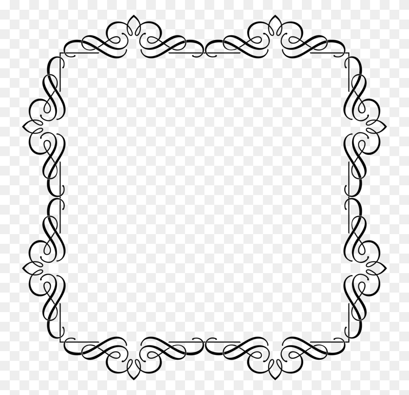 750x750 Line Art Picture Frames Ornament Background - Ornament Clipart Black And White